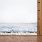 Bloom Rugs Washable Non-Slip 2' x 3' Rug - Beige/Blue Traditional Oriental Area Rug for Living Room, Bedroom, Dining Room, and Kitchen - Exact Size: 2' x 3'