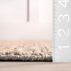 Nuloom Penelope Tan, 6' x 9', Hand-Braided, Wool & Cotton, Soft and Textured, High Traffic, Stain Resistant, Easy Clean, Durable Area Rug for Bedroom, Living Room, Dining, Foyer, Entryway