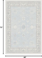 RUGGABLE Washable Vintage Area Rug – Verena Soft Blue 4x6, Stain-Resistant, Non-Slip – Medium Machine Washable Rugs for Living Room, Bedroom, Hallway, Entryway & Office–with Cushioned Pad