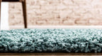 Unique Loom Solid Shag Collection Area Rug (2' 6" x 16' 5" Runner, Light Slate Blue)