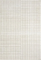 Abani Cream Grid Textured Area Rug - 6' x 9' - Chunky, Plush and Soft Washable Carpet - Perfect for Living Room & Bedroom - Plush Deco Collection