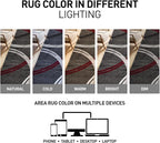 Rugshop Modern Wavy Circles Design Non-Shedding Square Rug, Carpet for Dining Room or Living Room, Red, 6'6" x 6'6"