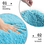 Small Bathroom Rug 17x24 Non Slip Teal Fluffy Bath Mat for Bathroom Floor Washable Plush Luxury Bath Rug for Tub Soft Shaggy Absorbent Shower Mat