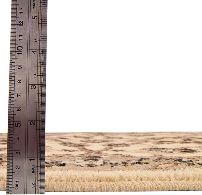 Unique Loom Sialk Hill Collection Area Rug - Washington (5' 3" x 8' Oval Ivory/Black)