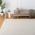 Revival Rugs Stripe 6'7"x9' Washable Area Rug for Living Room Bedroom - 100% Recycled Oeko-TEX Certified, Medium Pile, Beige, Cream