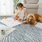 YIHOUSE Grey Rug for Living Room, 5×7 Modern Abstract Area Rug, Geometric Contemporary Wave Striped Rugs for Playroom Nursery, Washable Nonslip Large Rug for Bedroom Dining Room