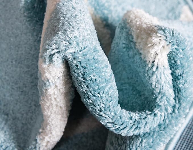 Rugs.com Lattice Frieze Collection Rug – 5' x 8' Light Blue Medium Rug Perfect for Living Rooms, Large Dining Rooms, Open Floorplans