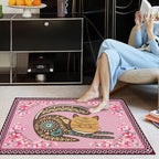 Cartoon Animal Pattern Area Rug Cute Cat Luxury Floral Decor for Carpet Farmhouse Bedroom Living Room Rugs Bathroom Kitchen Runner Mat Indoor Outdoor Non Slip Doormat 2' X 9'
