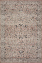 Loloi Hathaway Collection HTH-06 Blush/Multi 5'-0" x 7'-6", .25" Thick Area Rug, Soft, Durable, Printed, Modern, Low Pile, Non-Shedding, Easy Clean, Living Room Rug