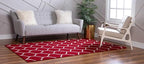 Rugs.com Lattice Frieze Collection Rug – 2' x 3' Red Medium Rug Perfect for Living Rooms, Large Dining Rooms, Open Floorplans