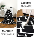 YIHOUSE Black Modern Geometric Area Rug 6x9, Black and White Rug with Abstract Diamond Patterns,Non-Shedding Washable Rugs for Bedroom, Home Office and Living Room