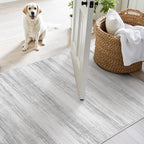 PADOOR Modern Abstract Area Rug - 5x7 Washable Rugs Non-Slip, Large Rug Ultra Soft Low Pile Rugs for Living Room Bedroom Dining Room Nursery Room Playroom Grey