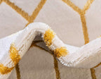 Unique Loom Marilyn Monroe Glam Collection Area Rug - Trellis (2' x 6' 1' Runner, White Gold/ Gold)