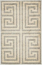 Unique Loom Athens Collection Classic Geometric Modern Border Design Area Rug (2' 0 x 3' 0 Rectangular, Gray/ Beige)