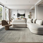 Joydeco 5x7 Area Rugs for Living Room, Washable Modern Abstract Non Slip Soft Rug, Low Pile Carpet for Bedroom, Dining Room, Home Office, Pet & Child Friendly, Beige & White & Dark Gray