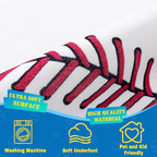 Baseball Soft Area Rug, Cute Bedside Shag Rug for Kids Toddlers Teens, Baseballs Lovers Room Decor Indoor Carpet for Kids Room Bedroom Living Room, Nursery, Machine Washable 6x9 FT