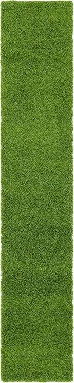 Unique Loom Solid Shag Collection Area Rug (2' 6" x 13' 1" Runner, Grass Green)