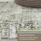 Morebes Vintage Extra Long Runner Rugs for Hallways 10 ft, Washable 2x10 Runner Rug for Kicthen Non Slip, Soft Distressed Non-Shedding Throw Carpet for Entryway Living Room, Brown