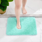Small Bathroom Rug 17x24 Non Slip Fluffy Bath Mat for Bathroom Floor Washable Plush Luxury Bath Rug for Tub Soft Absorbent Shower Mat, Spa Blue