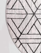 Rugs.com Lattice Trellis Collection Rug – 3 Ft Round White Low-Pile Rug Perfect for Kitchens, Dining Rooms