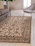 Unique Loom Sialk Hill Collection Area Rug - Washington (9' x 12' Rectangle Ivory/Black)