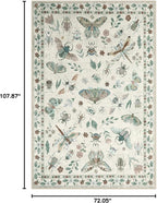 Lahome Insect Print Washable Rugs for Living Room, Soft 6x9 Area Rugs for Bedroom, Ultra-Thin Non Slip Modern Area Rug Low Pile Stain Resistant Throw Carpet for Dining Room Office(6'x9',Beige)