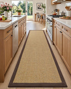 DEXI Hallway Runner Rug 3x8 Jute, Woven Braided Sisal Runner Non Slip, Entryway Farmhouse Runner Carpet for Indoor Luandry Hall Backdoor Bedroom, Natural/Brown