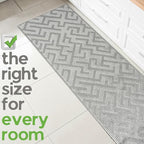 14ft Custom Hallway Rug - Deco Grey | Non-Slip Rubber Backed | Washable & Pet Friendly | Edge Bound