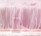 Andency Soft Area Rugs for Living Room Bedroom, 3x5 Non-Slip Fluffy Shag Carpet, Indoor Floor Fuzzy Shaggy Living Room Plush Rug for Kids Dorm Nursery Home Decor Aesthetic, Tie-Dyed White Pink