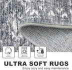 KILOCOCO Boho Entryway Rug 3x5 Area Rug Washable Non Slip Throw Rugs Soft for Kitchen Living Room Dining Bedroom Geometric Moroccan Carpet, Grey