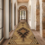 Vintage Geometric Cross Hallway Runner Rug, 2x10ft Entrance Washable Rug, Corridor & Foyer High-Traffic Area Rugs, Durable Non-Slip Mat, Soft Bedroom Rugs, Southwestern Home Decor Carpet