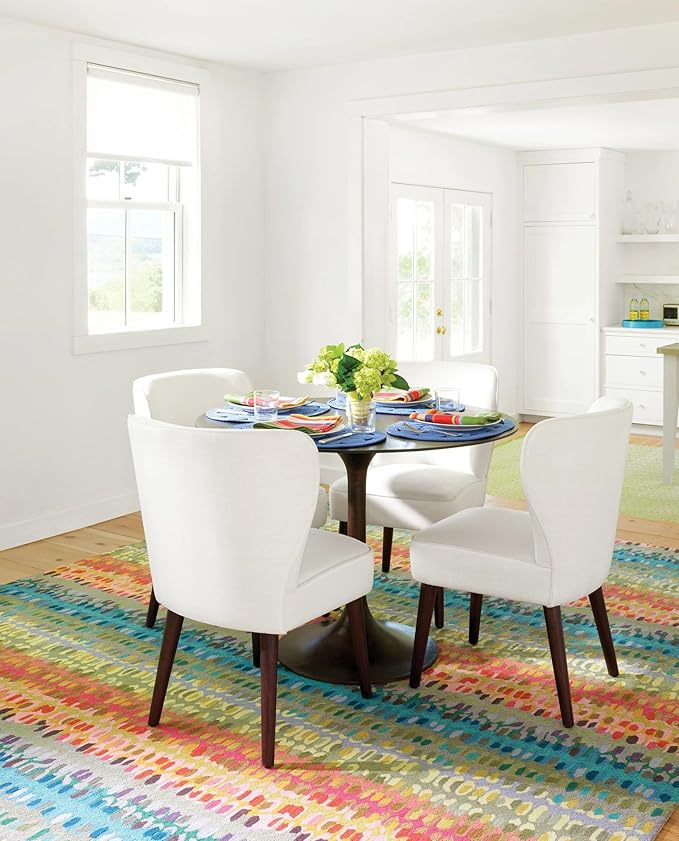 Dash and Albert Paint Chip Wool Area Rug - 2' x 3' Multicolor Graphic Hand Micro Hooked Accent Rug - Durable, High Traffic Areas Hallway, Living Room, Stairs