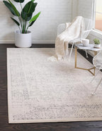 Unique Loom Isabella Collection Area Rug - Adjani (7' 10" x 10' Rectangle, White/ Blue)