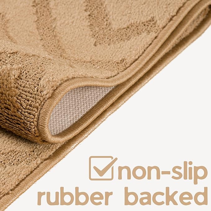 13ft Custom Hallway Rug - Gold Tan | Non-Slip Rubber Backed | Washable & Pet Friendly | Edge Bound