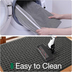 LUMI Washable Door Mat Indoor Entrance 17x30, Dirt Trapper Front Door Mats with Absorbent Interior and Non-Slip Rubber Backing, Entryway Doormat, Grey