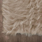 Latepis Large Round Rugs 6ft Light Brown Beige Circle Faux Sheepskin Rug Fluffy Fur Plush Shag Rug for Living Room Bedroom Carpet Plush Rugs Home Decor