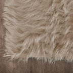 Latepis Light Brown Beige Faux Sheepskin Fur 2x10 Runner Rug for Hallway Non-Slip Shag Rug for Bedroom Living Room Rugs Carpet for Home Decor Rectangle