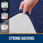 OLANLY Bathroom Rugs 30x20, Extra Soft Absorbent Chenille Bath Rugs, Rubber Backing Quick Dry, Machine Washable Bath Mats for Bathroom Floor, Tub and Shower, Home Decor Accessories, Twilight Sapphire