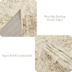 6x9 Area Rug for Living Room Floral Washable Non-Slip Modern Rugs for Bedroom Dinning Room Ultra-Thin Indoor Brown