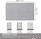 BEQHAUSE Door Mat 20" x 32", Non-Slip Door Mats Indoor Entryway Rugs Washable Low-Profile Absorbent and Stain Resist Floor Mats, Dog Door Mat for Front Back Door, Muddy Wet Shoes & Paws, Light Grey
