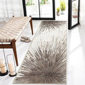 Lahome Modern 2.5x8 Washable Runner Rug, Non-Slip Stain Resistant Ultra-Thin Kitchen Hallway Runner, Abstract Print Carpet Rug for Hallway Bedroom Laundry - Brown/Gray