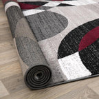 Rugshop Contemporary Abstract Circles Perfect for high Traffic Areas of Your Living Room,Bedroom,Home Office,Kitchen Area Rug 2' x 3' Red