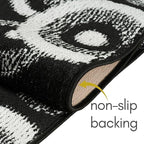 Custom Size Long Black Hallway Runner Rug | Cut to Length 2'3" x 19' (Runner) | Non-Slip & Machine Washable | REMNAZ