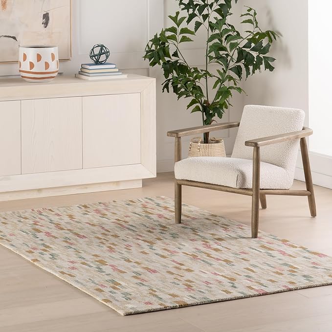 Dash & Albert Ashmore Multi Hand Micro Hooked Wool Rug, 8.5 X 11.5 Feet, Multicolored Geometric Pattern