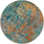 Lahome Modern Abstract Round Rug 3Ft - Colorful 3x3 Circle Rug Non Slip Kitchen Rugs Washable Front Door Mat, Contemporary Indoor Throw Small Carpet for Bedroom Entryway Foyer Sink
