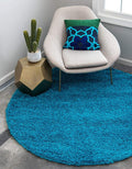 Unique Loom Solid Shag Collection Area Rug (8' Round, Turquoise)