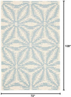 Dash & Albert Aster Sky Hand Micro Hooked Wool Rug, 6 X 9 Feet, Blue Geometric Pattern