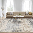 10x14 Area Rugs Living Room: Washable Large Abstract Modern Soft Rug Stain Resistant Indoor Floor Non Slip Accent Carpet for Bedroom Nursery Playroom Office Dining Room Dorm Home House- Gray Brown