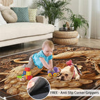 Peacock Rugs for Bedroom - 5x7 Rug, European Style Area Rugs for Living Room, Peacock Decor Carpet, Gold Peafowl Washable Area Mat, Luxury Carpet - Peafowl Home Decor & Gifts