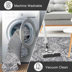 KILOCOCO Hallway Runner Rug 3'x8' Runners for Hallways Washable Runner Rug Non Slip Rubber Backed Low-Pile Runners for Bedroom Kitchen Living Room Laundry Room Boho Rugs, Grey